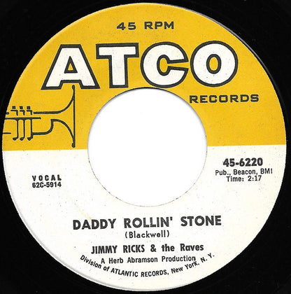 Jimmy Ricks & The Raves : Daddy Rollin' Stone / Homesick (7", Single, MGM)