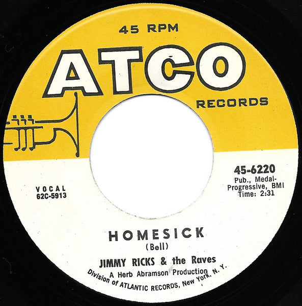 Jimmy Ricks & The Raves : Daddy Rollin' Stone / Homesick (7", Single, MGM)