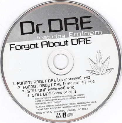 Dr. Dre Featuring Eminem : Forgot About Dre (CD, Maxi, Enh)