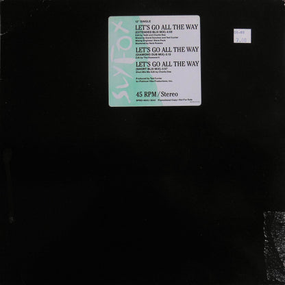Sly Fox : Let's Go All The Way (12", Single, Promo)