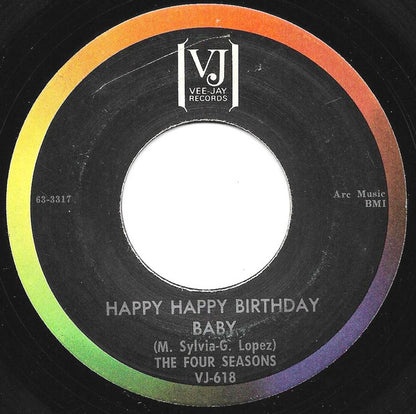 The Four Seasons : Apple Of My Eye / Happy Happy Birthday Baby (7", Single, Mon)