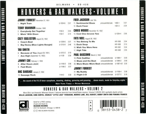 Various : Honkers & Bar Walkers Volume One (CD, Comp, RE)