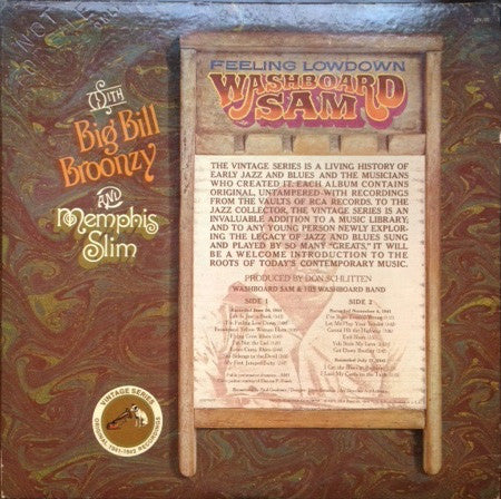 Washboard Sam With Big Bill Broonzy And Memphis Slim : Feeling Low Down (LP, Comp, Mono)