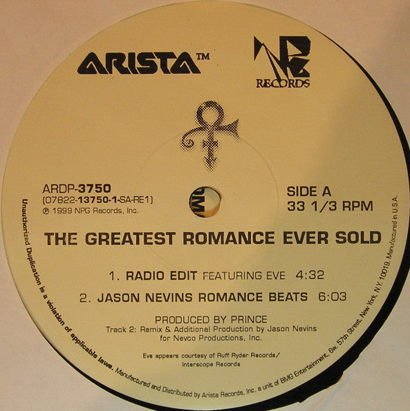 The Artist (Formerly Known As Prince) : The Greatest Romance Ever Sold (2x12")