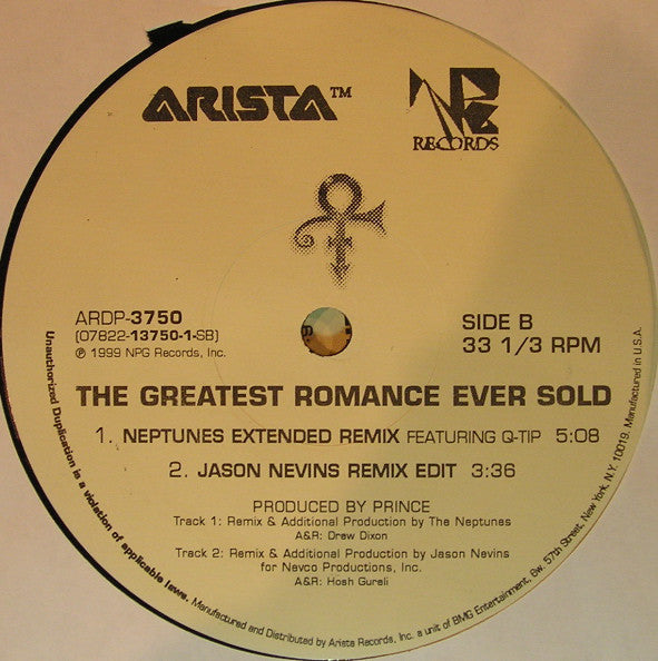 The Artist (Formerly Known As Prince) : The Greatest Romance Ever Sold (2x12")
