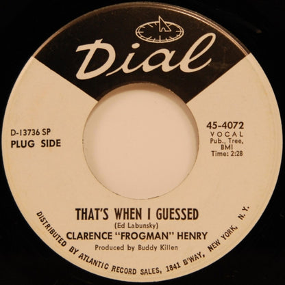 Clarence "Frogman" Henry : That's When I Guessed (7", Promo, SP )
