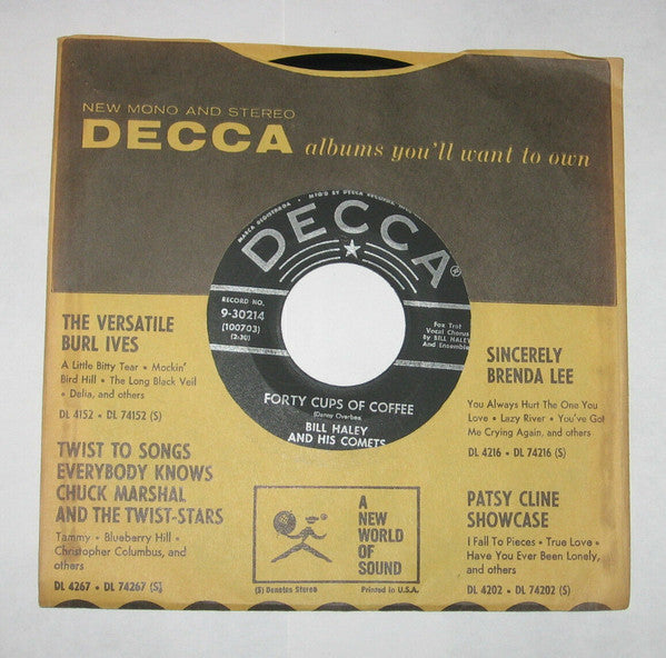 Bill Haley And His Comets : Forty Cups Of Coffee / Hook, Line And Sinker (7", Single)