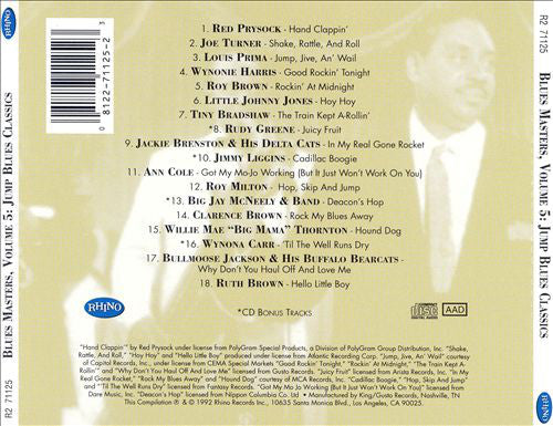 Various : Blues Masters Volume 5: Jump Blues Classics (CD, Comp, RM)