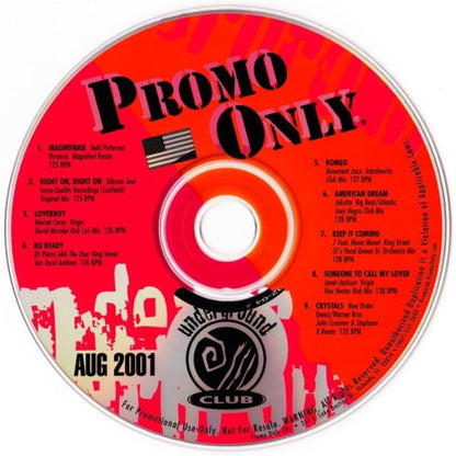 Various : Promo Only Underground Club: August 2001 (CD, Comp, Promo)