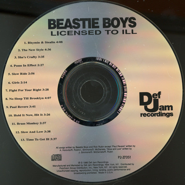 Beastie Boys : Licensed To Ill (CD, Album, Club, RE)