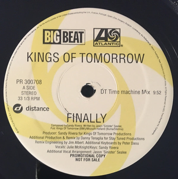 Kings Of Tomorrow : Finally (2x12", Promo)