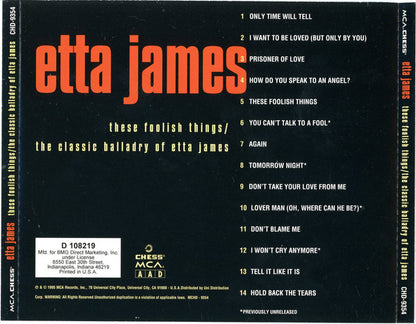 Etta James : These Foolish Things / The Classic Balladry Of Etta James (CD, Comp, Club, RM)