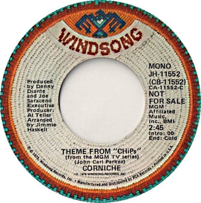 Corniche : Theme From "Chips" (7", Single, Promo, Styrene)