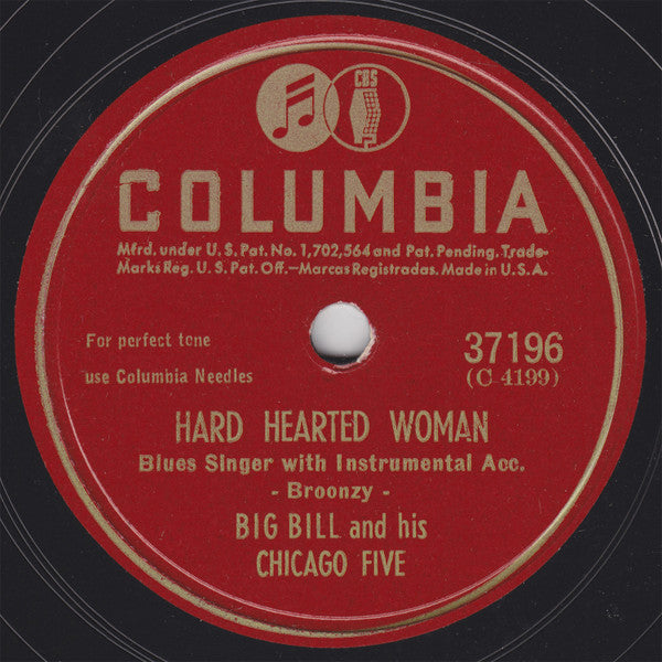 Big Bill And His Chicago Five : I'm Gonna Move To The Outskirts Of Town / Hard Hearted Woman (Shellac, 10")