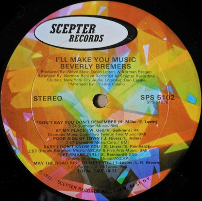 Beverly Bremers : I'll Make You Music (LP, Album, Gat)