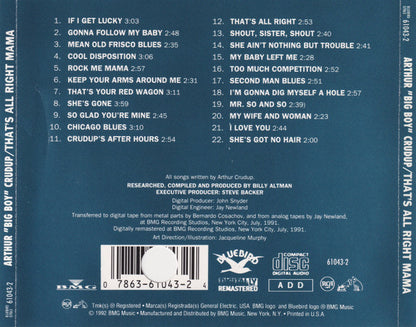 Arthur "Big Boy" Crudup : That's All Right Mama (CD, Comp, RM)