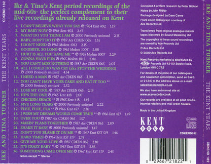 Ike & Tina Turner : The Kent Years (CD, Comp, Mono)
