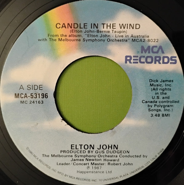 Elton John : Candle In The Wind (7", Single, Glo)