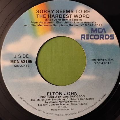 Elton John : Candle In The Wind (7", Single, Glo)