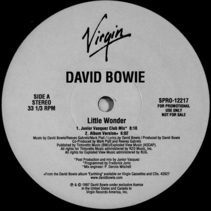 David Bowie : Little Wonder (12", Single, Promo)