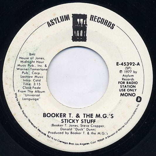 Booker T & The MG's : Sticky Stuff (7", Mono, Promo)