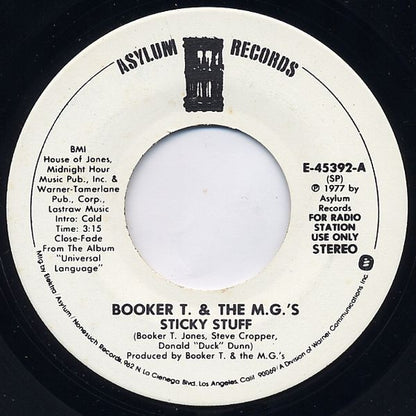 Booker T & The MG's : Sticky Stuff (7", Mono, Promo)