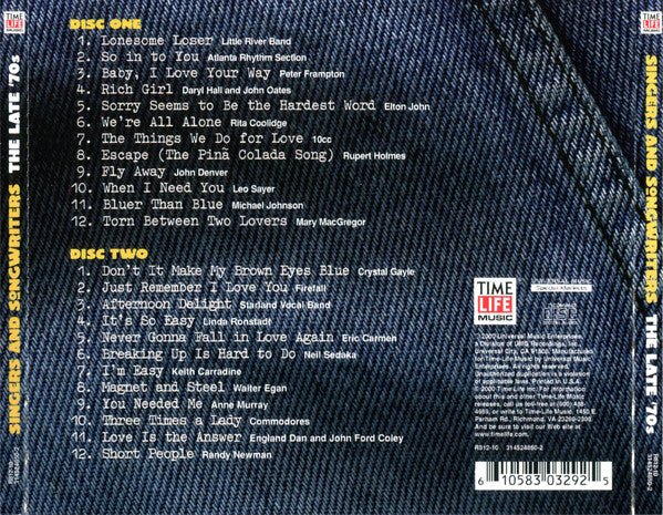Various : Singers And Songwriters The Late '70s (2xCD, Comp)