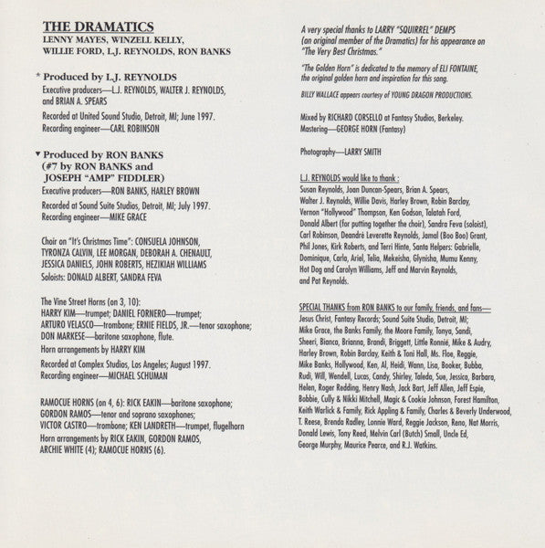 The Dramatics : A Dramatic Christmas (The Very Best Christmas Of All) (CD, Album, Promo)