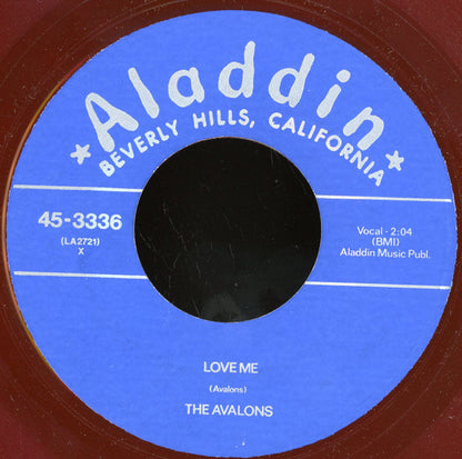 The Avalons (5) : Love Me / I Miss You (7", Unofficial, Red)