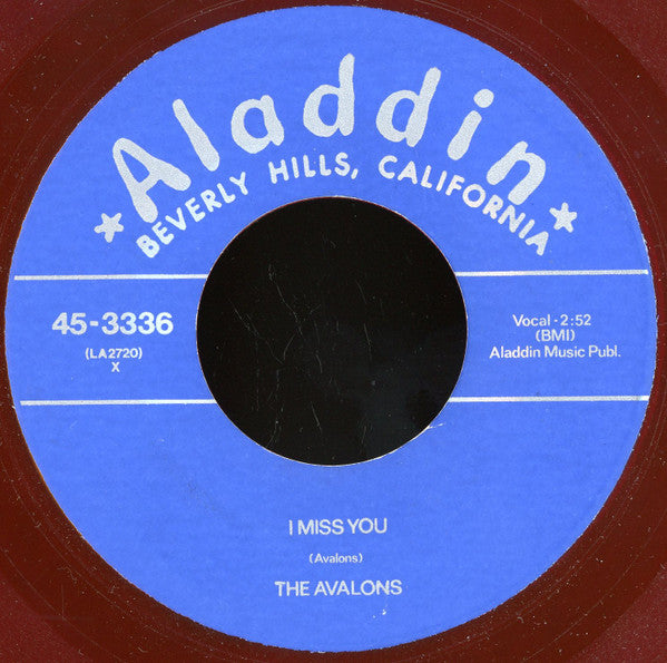 The Avalons (5) : Love Me / I Miss You (7", Unofficial, Red)