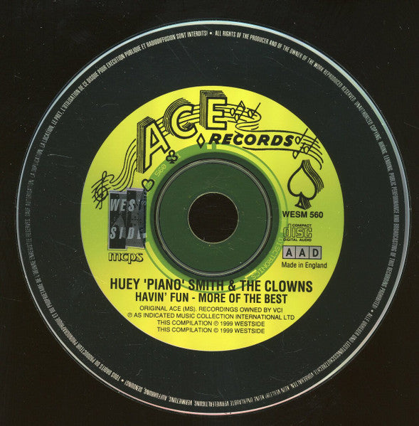 Huey "Piano" Smith & His Clowns : Havin' Fun With Huey "Piano" Smith And The Clowns (More Of The Best) (CD, Comp)