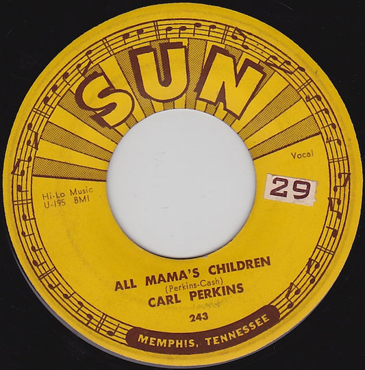Carl Perkins : Boppin' The Blues / All Mama's Children (7")