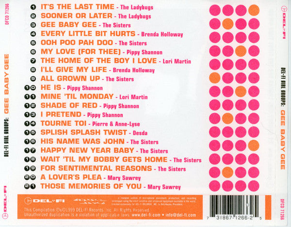 Various : Del-Fi Girl Groups: Gee Baby Gee (CD, Comp)