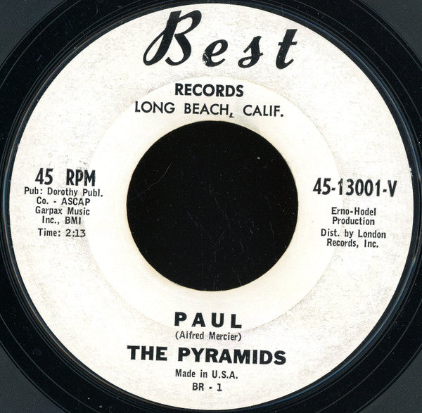 The Pyramids : Paul / Pyramid's Stomp (7", Styrene, Mon)