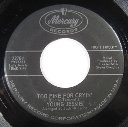 Young Jessie : I'm A Lovin' Man / Too Fine For Cryin' (7", Single)