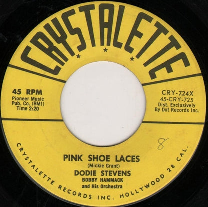 Dodie Stevens : Pink Shoe Laces (7", Single, Ind)