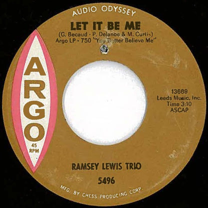 The Ramsey Lewis Trio : Let It Be Me (7", Single, Bro)