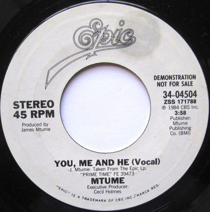 Mtume : You, Me And He (7", Single, Promo, Styrene)
