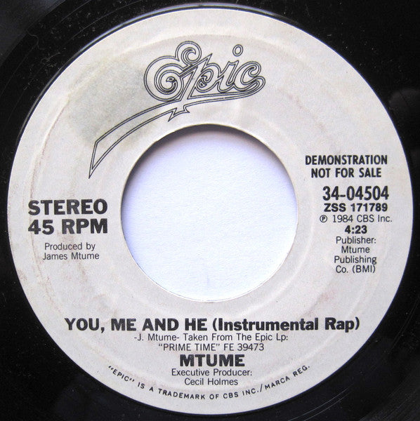 Mtume : You, Me And He (7", Single, Promo, Styrene)