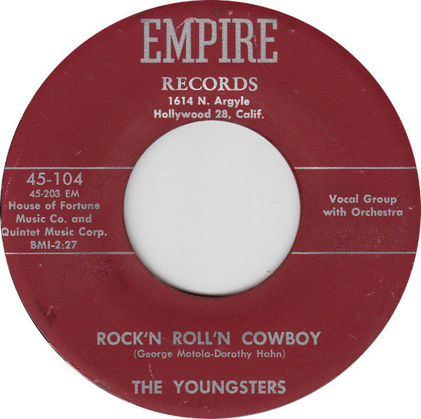 The Youngsters (4) : Rock'n Roll'n Cowboy / Shattered Dreams (7", Single)