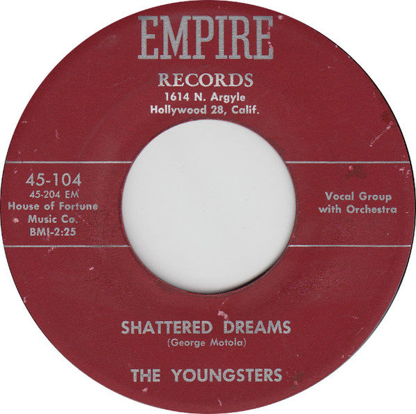 The Youngsters (4) : Rock'n Roll'n Cowboy / Shattered Dreams (7", Single)