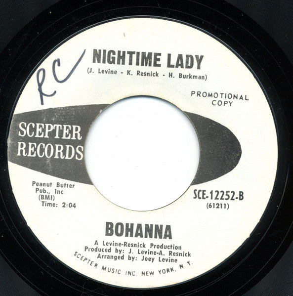 Bohanna : Jamaica / Nightime Lady (7", Single, Promo, Styrene)