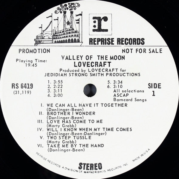 HP Lovecraft : Valley Of The Moon (LP, Album, Promo)