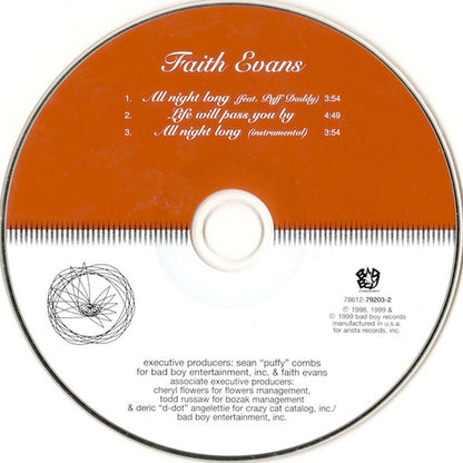 Faith Evans : All Night Long (CD, Single)