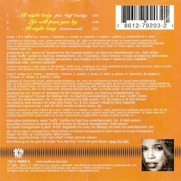 Faith Evans : All Night Long (CD, Single)