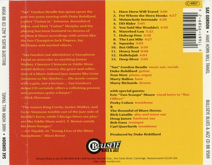 Sax Gordon : Have Horn Will Travel (CD, Album)