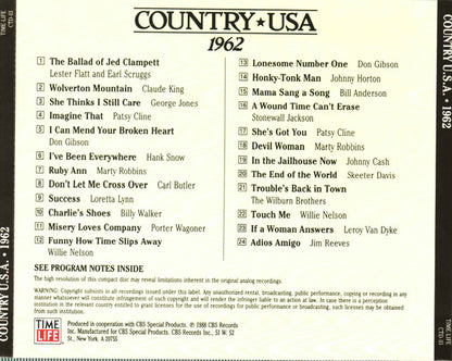 Various : Country USA 1962 (CD, Comp, RM, DAD)