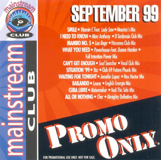 Various : Promo Only Mainstream Club: September 99 (CD, Comp, Promo)