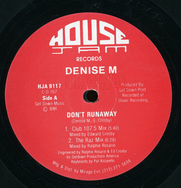 Denise M : Don't Runaway (12")