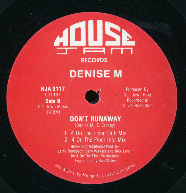 Denise M : Don't Runaway (12")